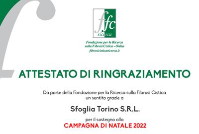 Fondazione per la Ricerca sulla Fibrosi Cistica ringrazia Sfoglia Torino